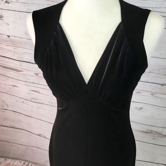 Free People black velvet v neck maxi dress - Picture 3 of 5